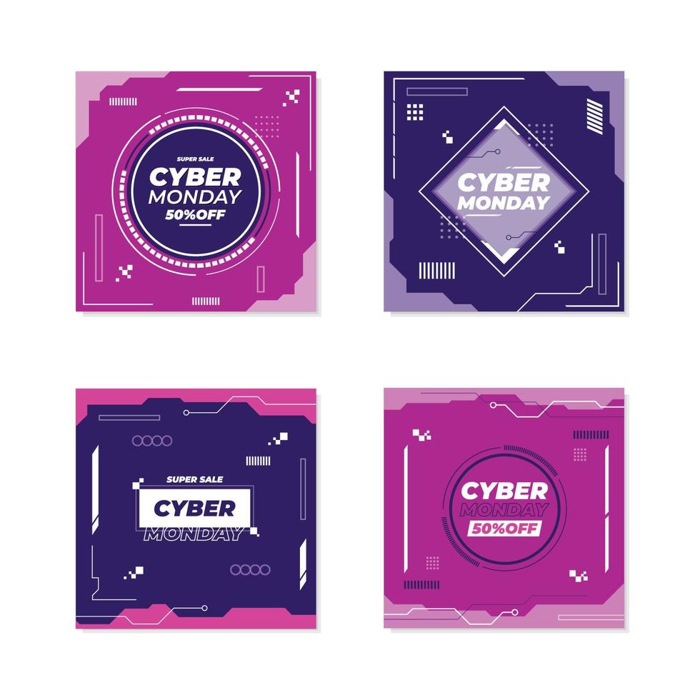 Cyber Monday Social Media Post Design vector