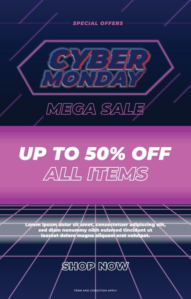 Cyber Monday Sale Poster Design vector