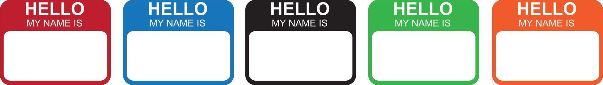 Hello my name cards set vector