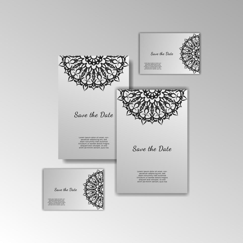 Diseño de plantilla de tarjeta de invitación de felicitación delicada vintage con flores vector