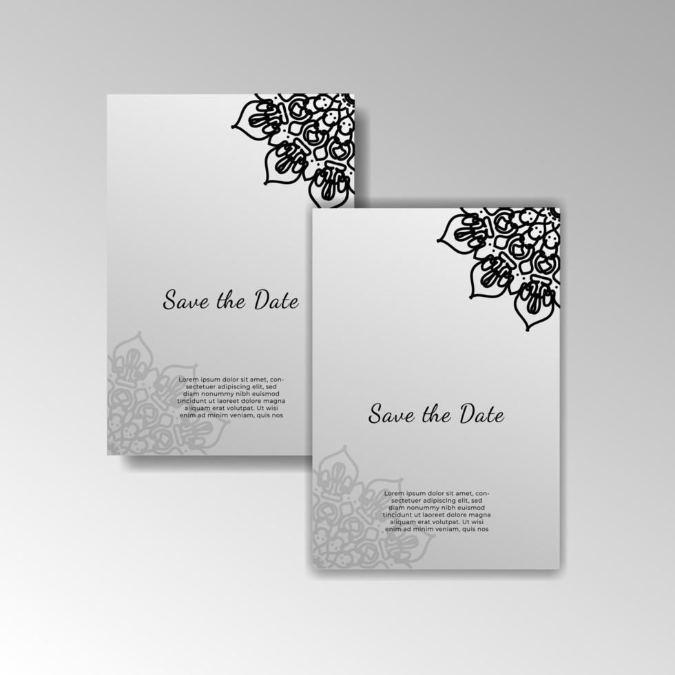 Vintage delicate greeting invitation card template design with flowers vector