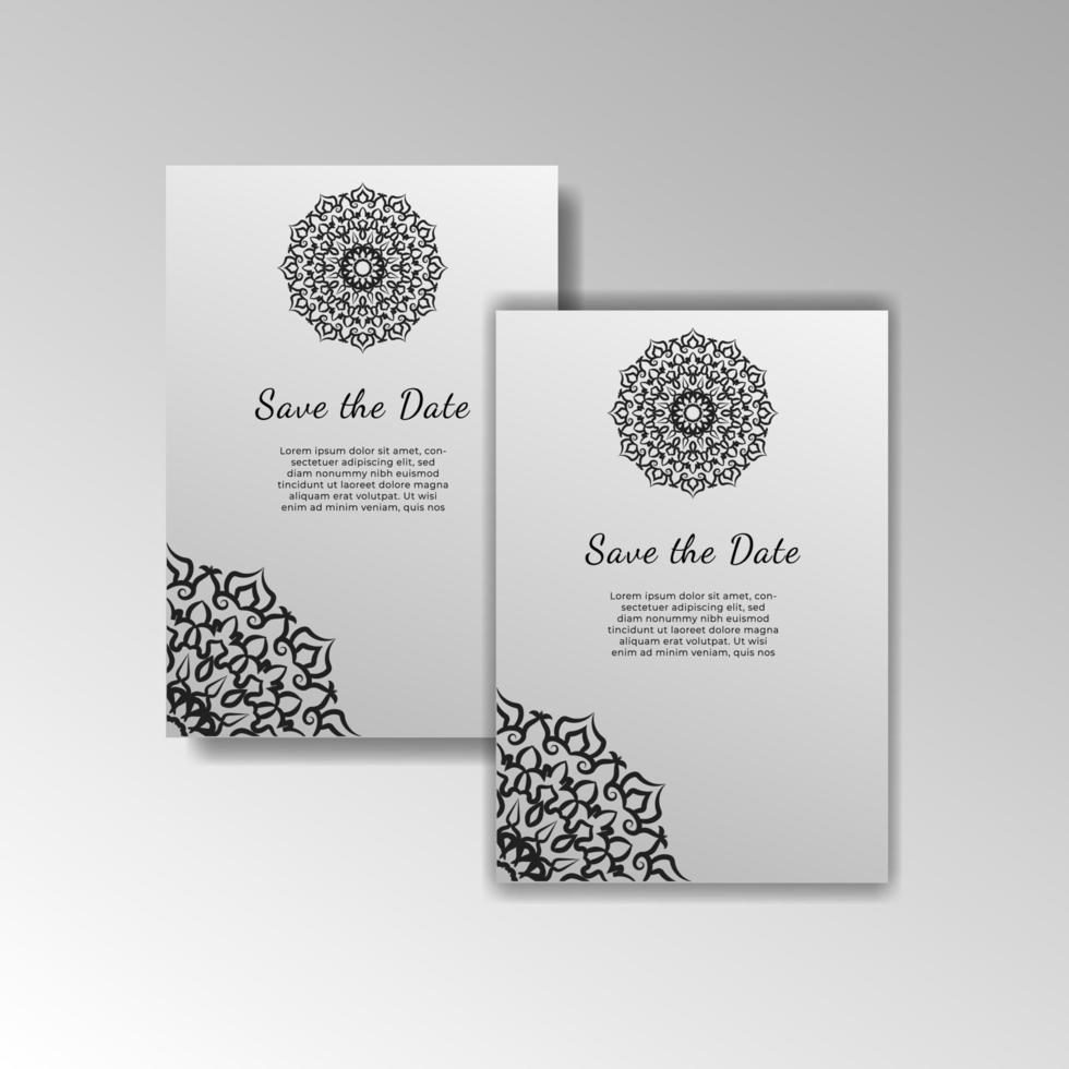 Vintage delicate greeting invitation card template design with flowers vector