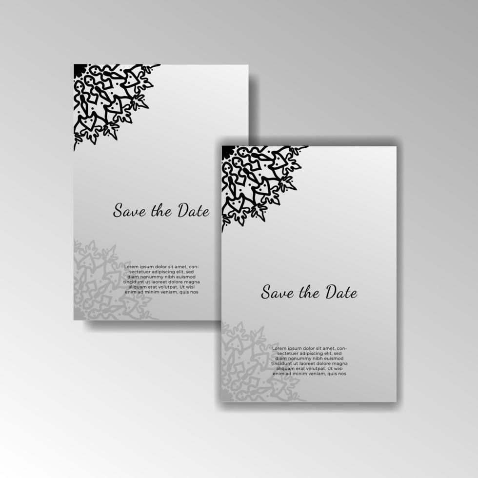 Diseño de plantilla de tarjeta de invitación de felicitación delicada vintage con flores vector