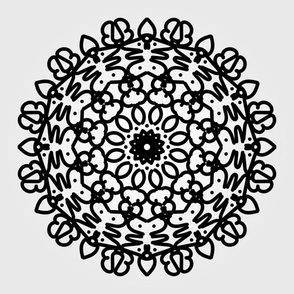 Vector round abstract circle. Mandala style.