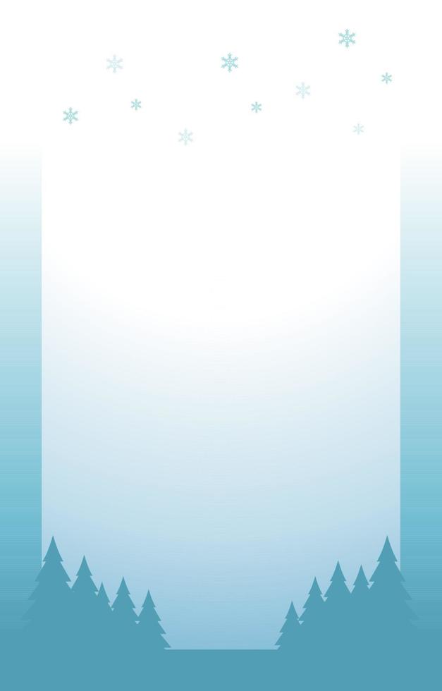 Pine Winter Snow Snowflake Holiday Invitation Card Frame Background Template vector