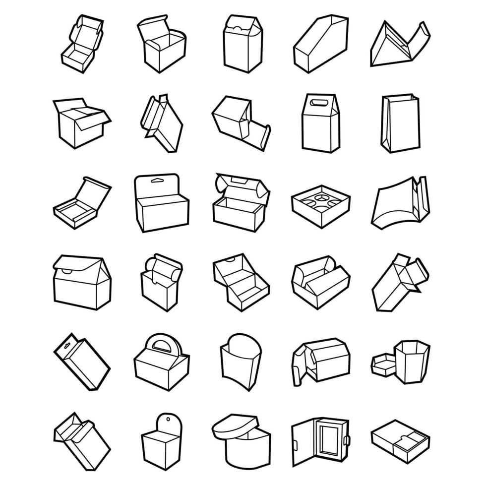 icono de caja de embalaje en estilo de contorno vector