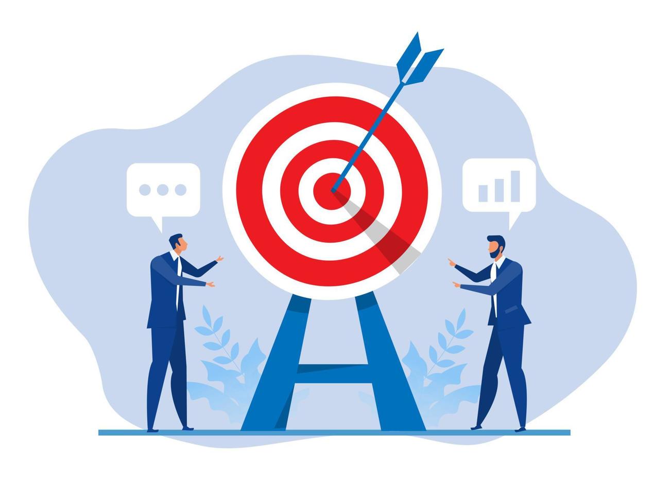 Businessman analyzing data plan and strategy, Business target concept in modern flat design.vector illustration vector