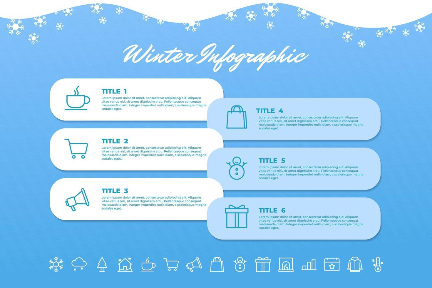 Winter infographic template design vector