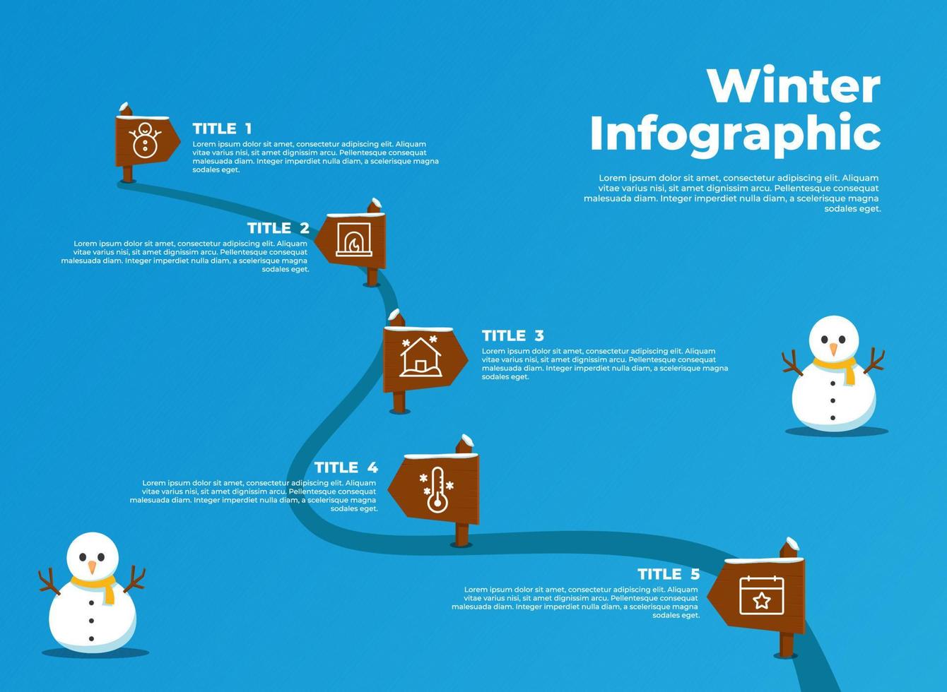 Winter infographic template design vector