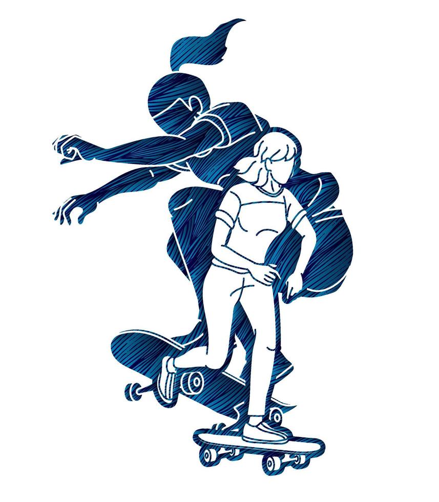Skateboarder Action Skateboard Player Sport vector