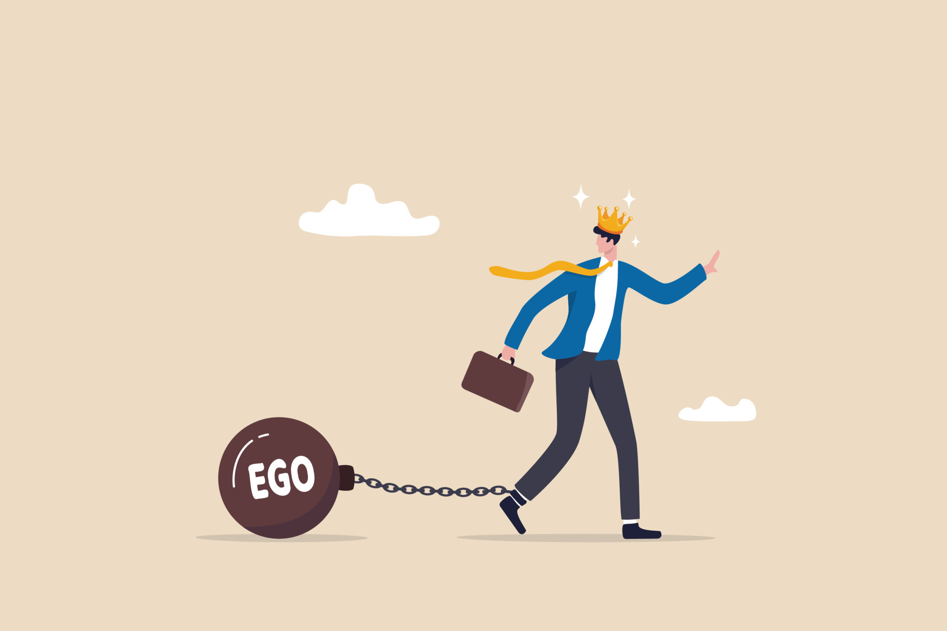Ego burden, too much confident boss, narcissism and self involvement