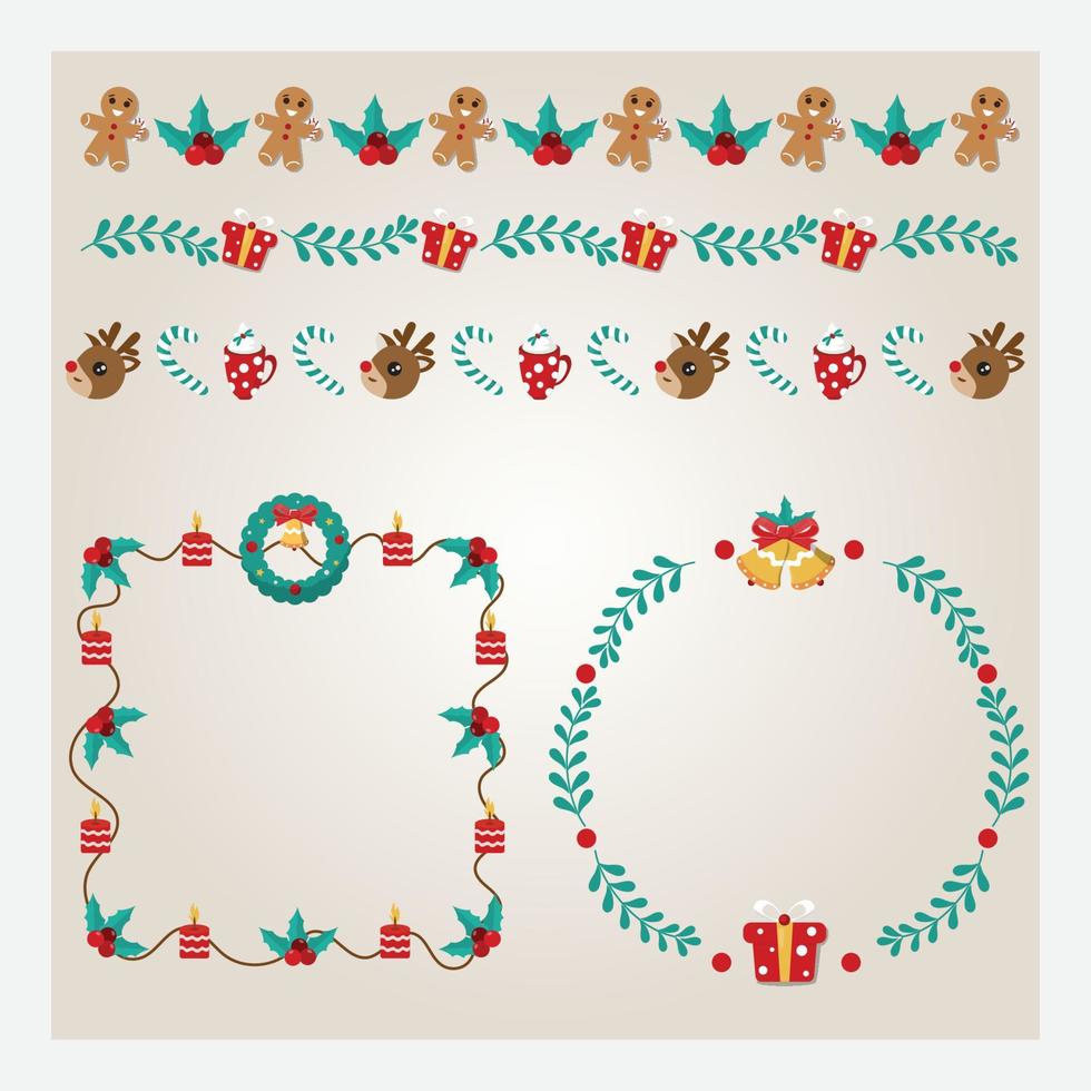 Christmas frame and border template. Vector illustration.