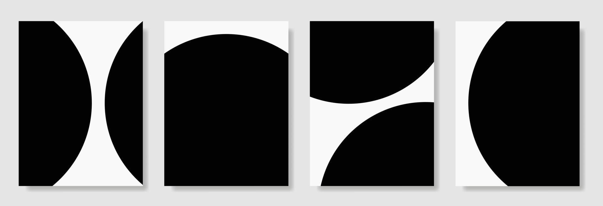 The black dot of two-dimensional creates balanced and appealing combinations on the white gap and dark shape vector
