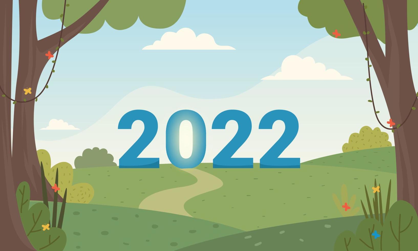 Giving way to a bright future Concept of hope bright future 2022 vector