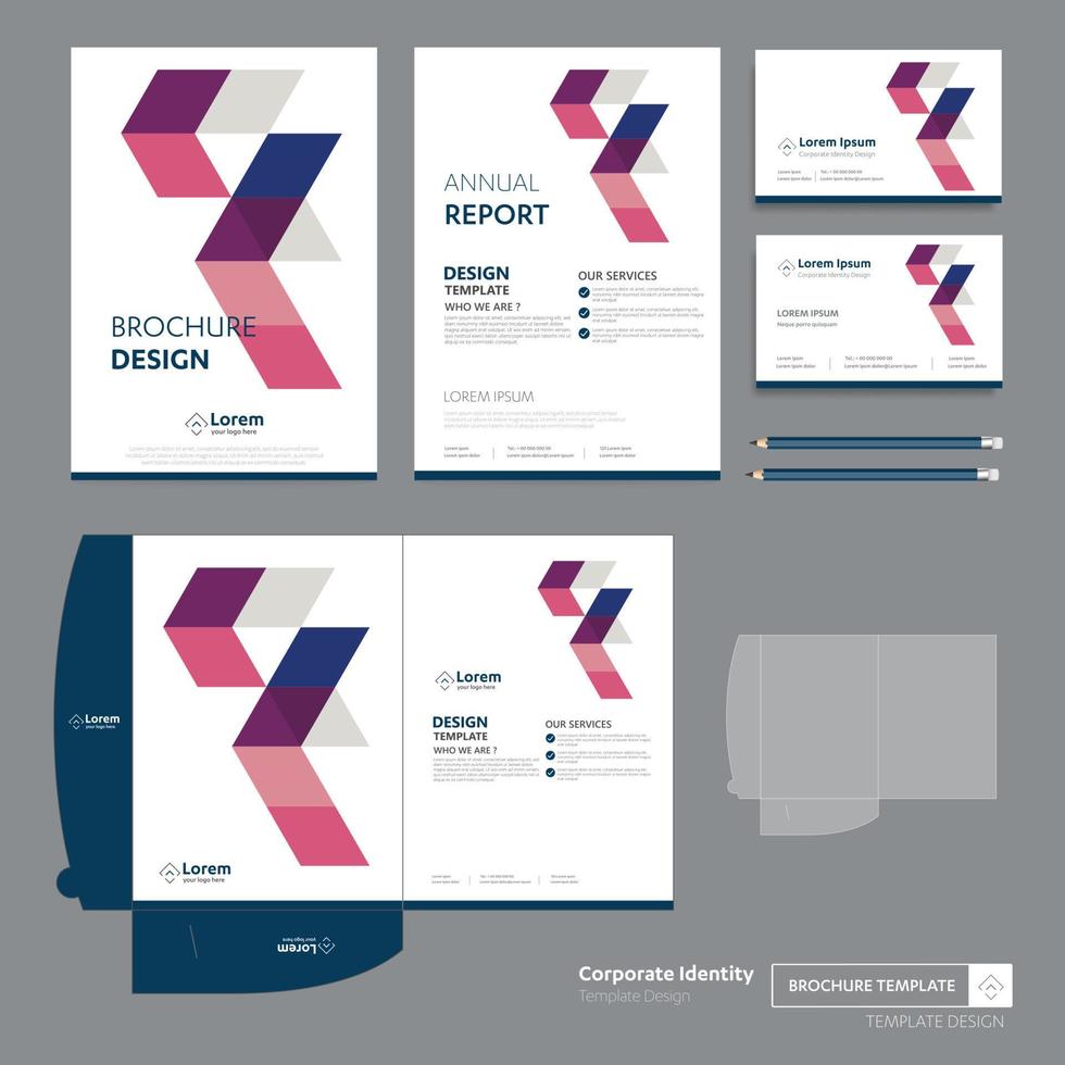 Plantilla de carpeta de diseño de negocios corporativos para empresa de tecnología digital. elemento de papelería, gente de la comunidad amigos presentación de negocios, promoción de trabajo, azul, rojo, vector