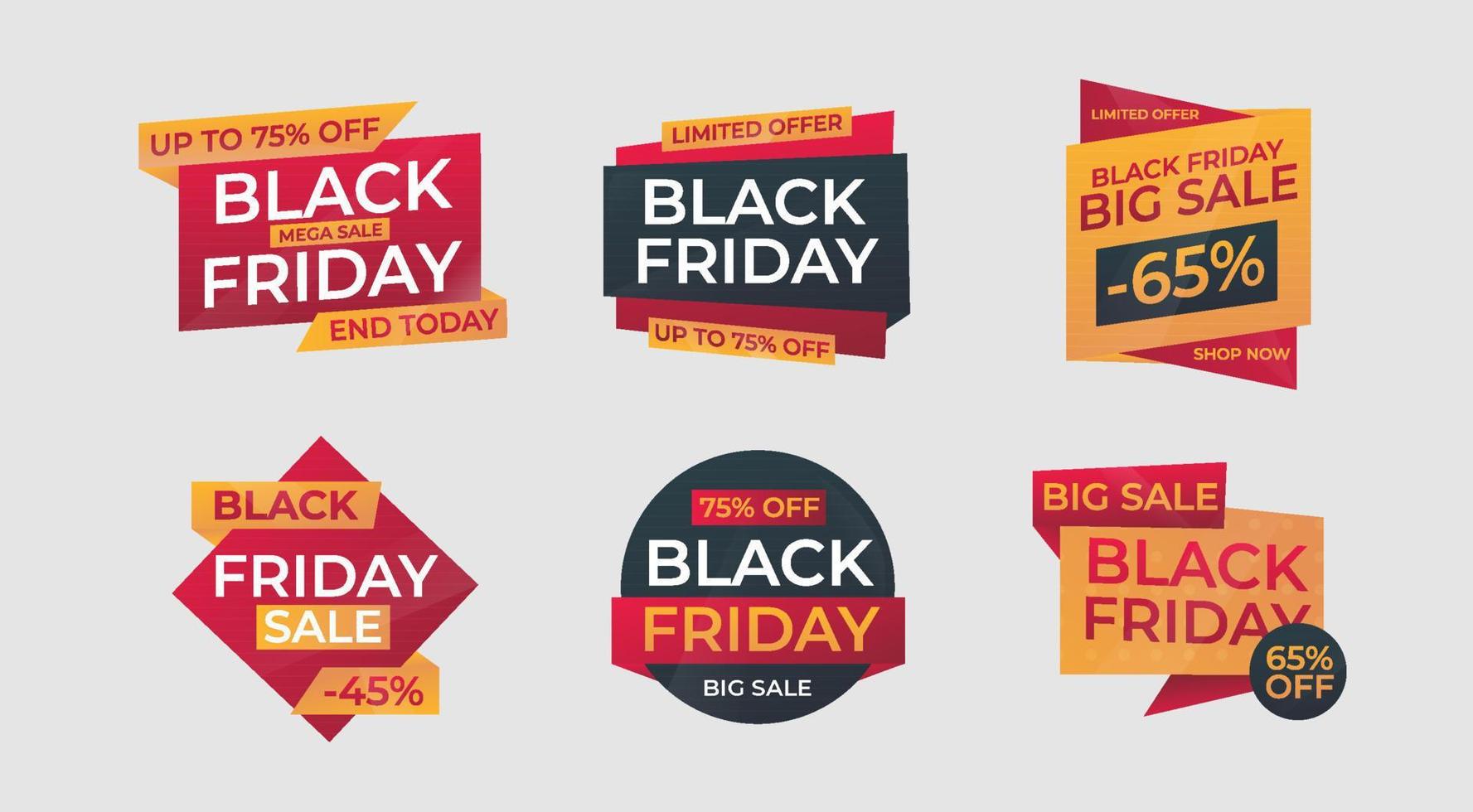 Collection of Modern Badge Black Friday vector