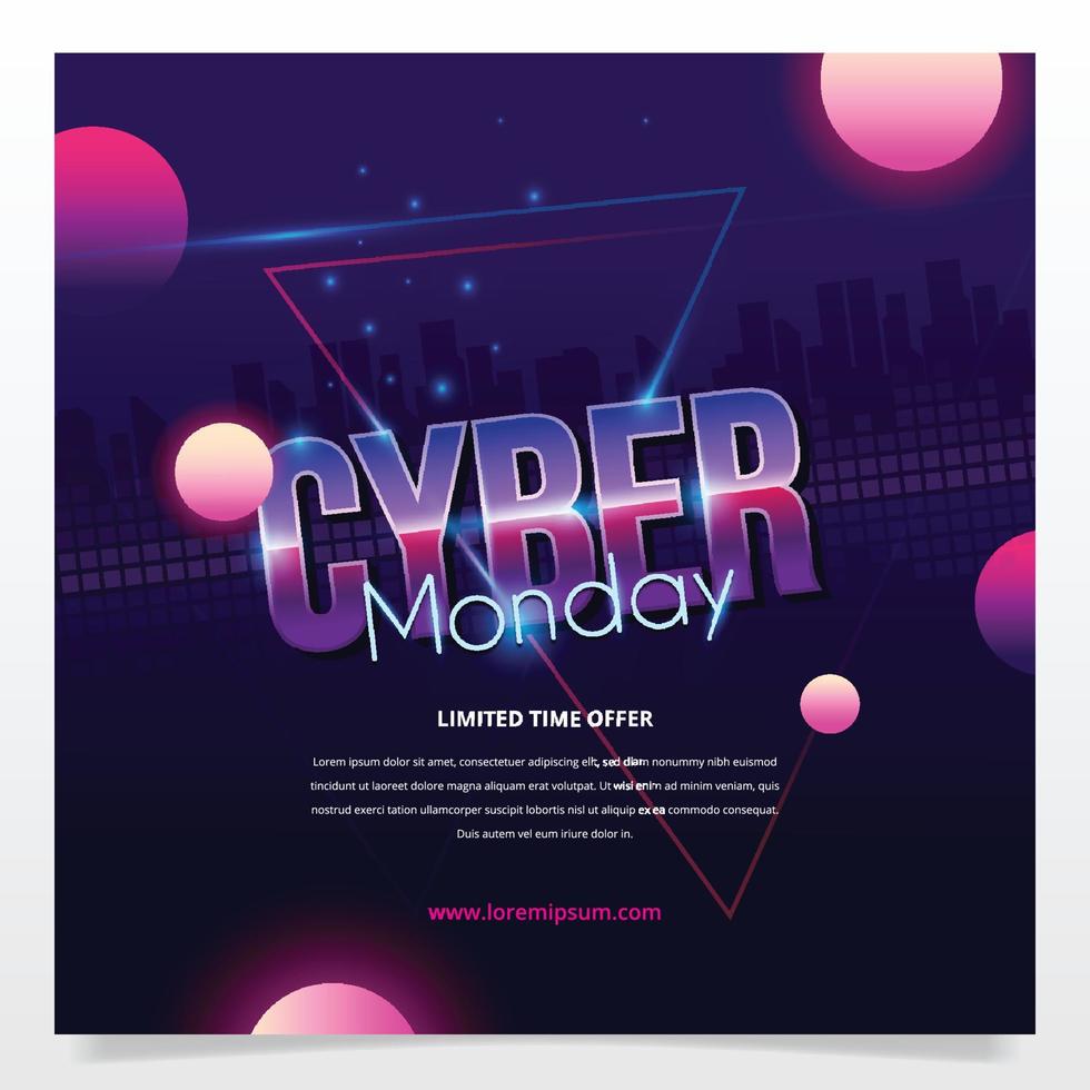 Cyber Monday gran venta vector