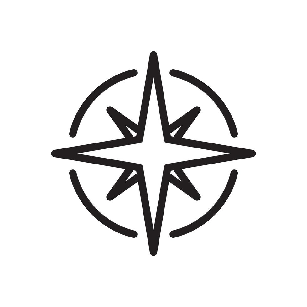 wind rose line icon vector