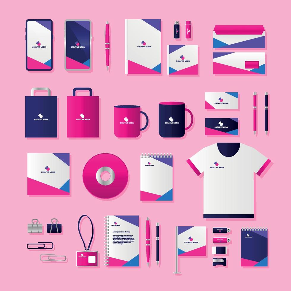 Stationary Kit Template vector
