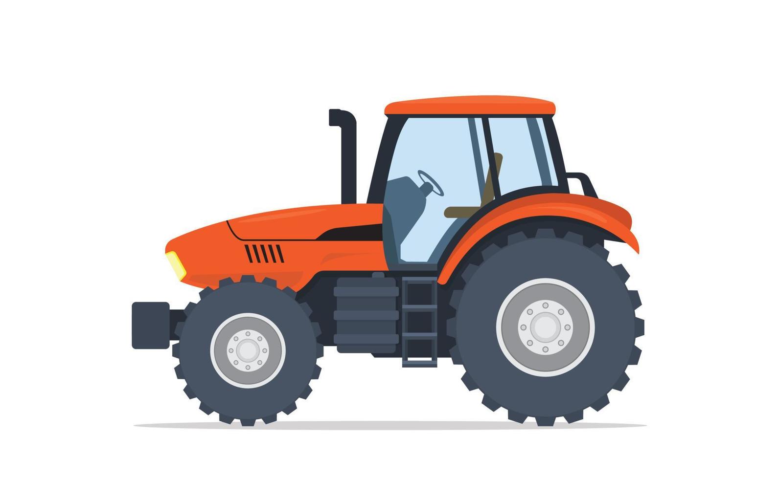 Tractor objeto aislado para granja con estilo plano moderno. vector