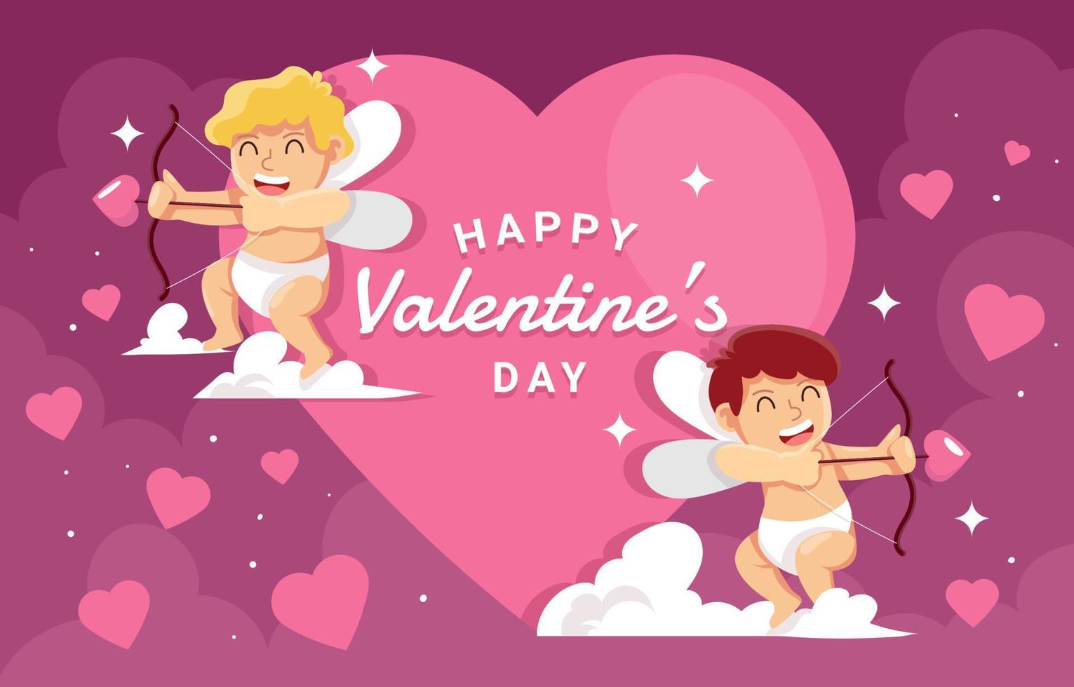 Cupido San Valentín celebración vector