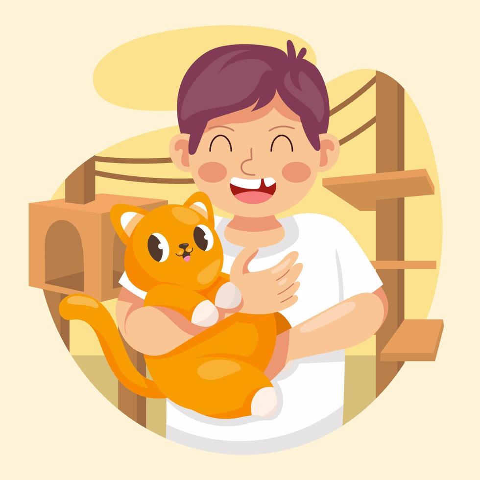 Childern With Pets vector