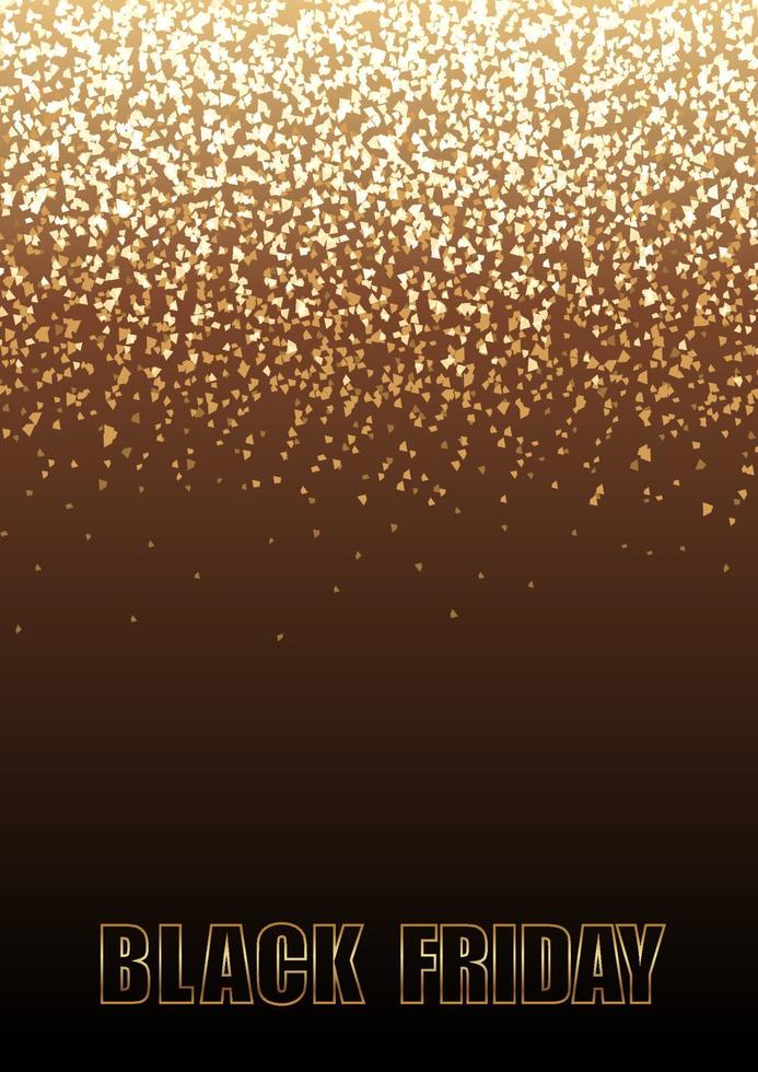 Black Friday Sale Vector Vertical Background illustration With Glittering Gold Powder.