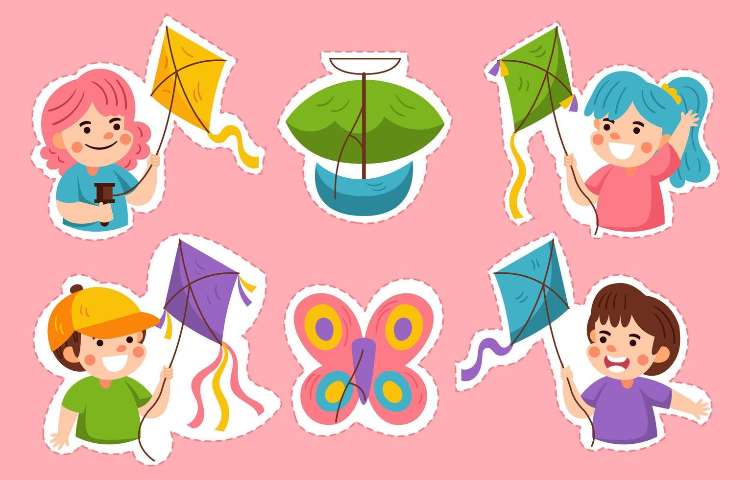 Set of Children Activity Stickers vector