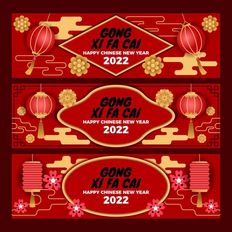 Set of Chinese New Year Banners vector