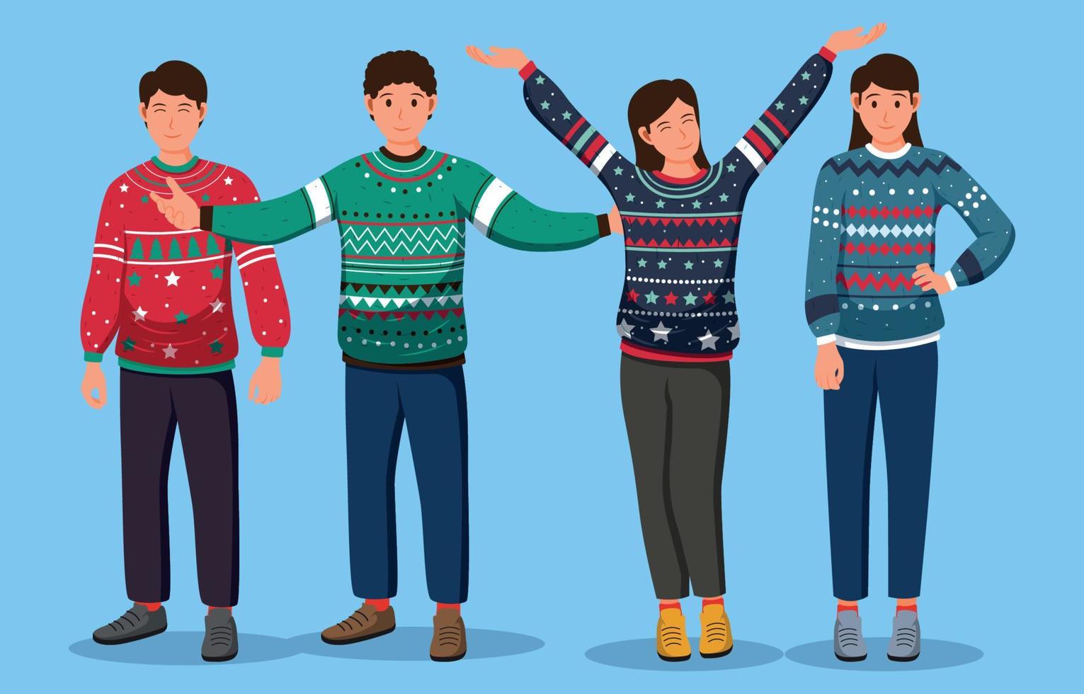 Ugly Sweater Character Collection vector