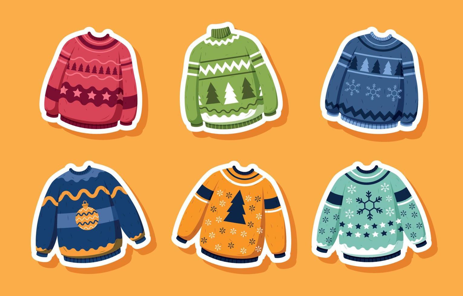 Ugly Christmas Sweater Sticker vector