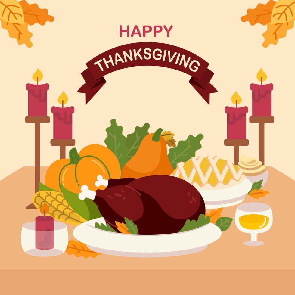 Thanksgiving Dinner Concept vector