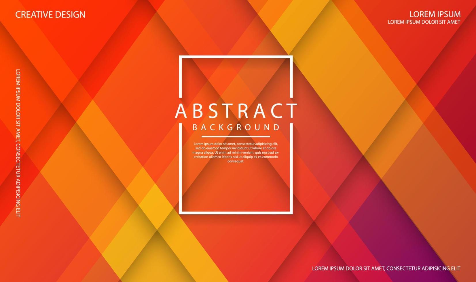 Capa de superposición de fondo geométrico 3d abstracto en espacio brillante con decoración de efecto de formas de corte naranja. elemento de plantilla moderno estilo futuro para volante, banner, portada, folleto o página de destino vector