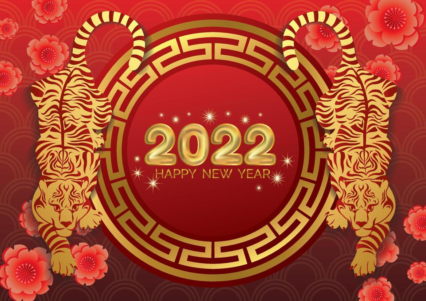chinese new year  2022 tiger year vector