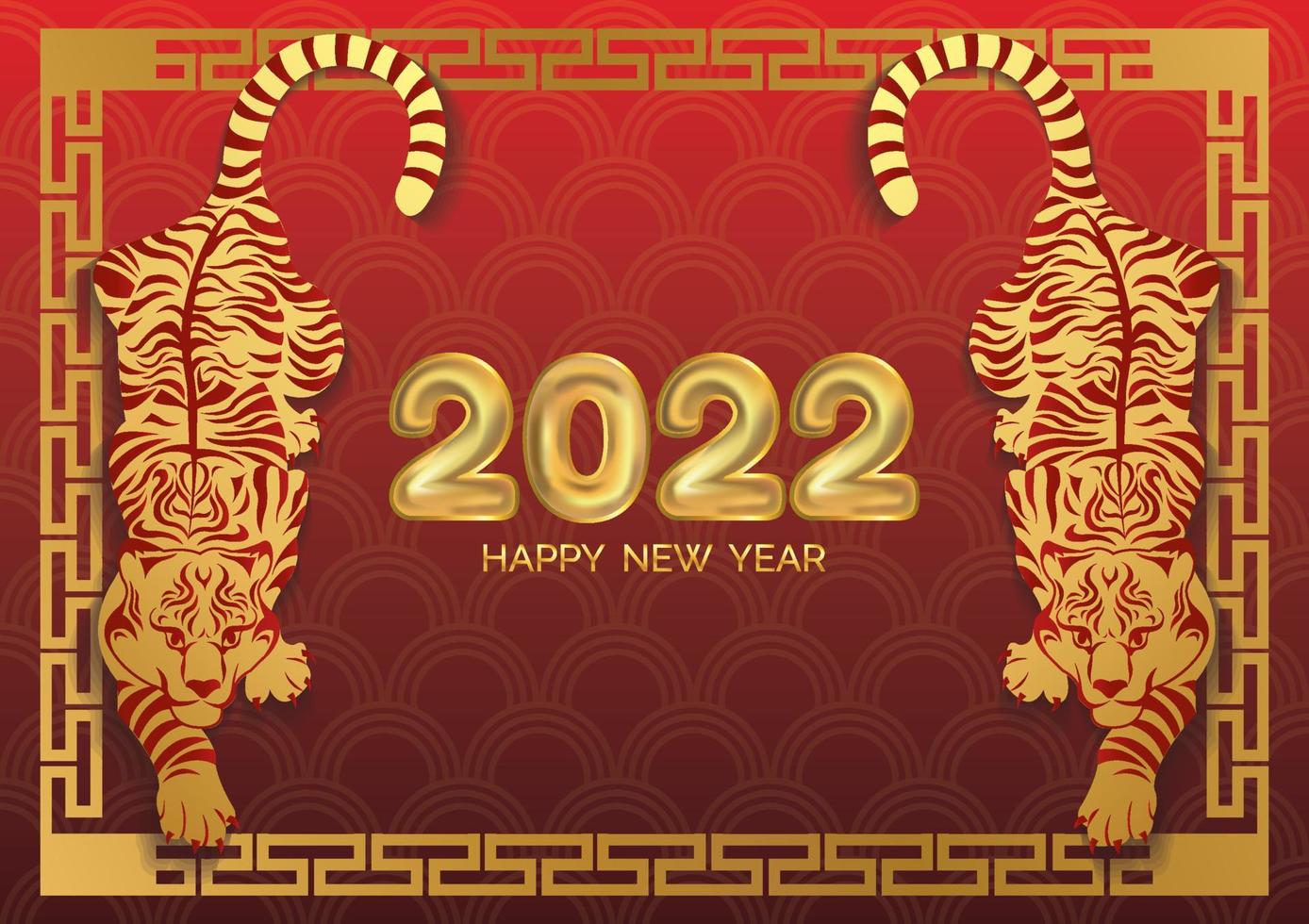 chinese new year tiger year 2022 vector