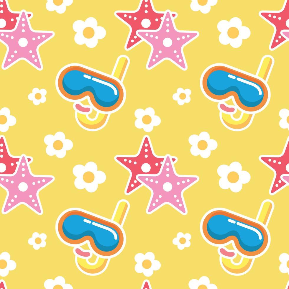 summer object seamless pattern colorful design vector