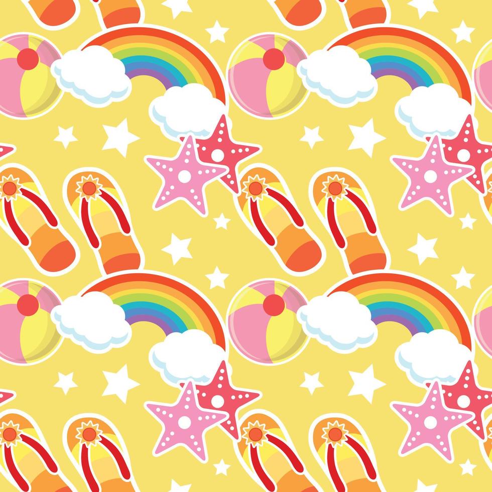 summer object seamless art pattern design vector