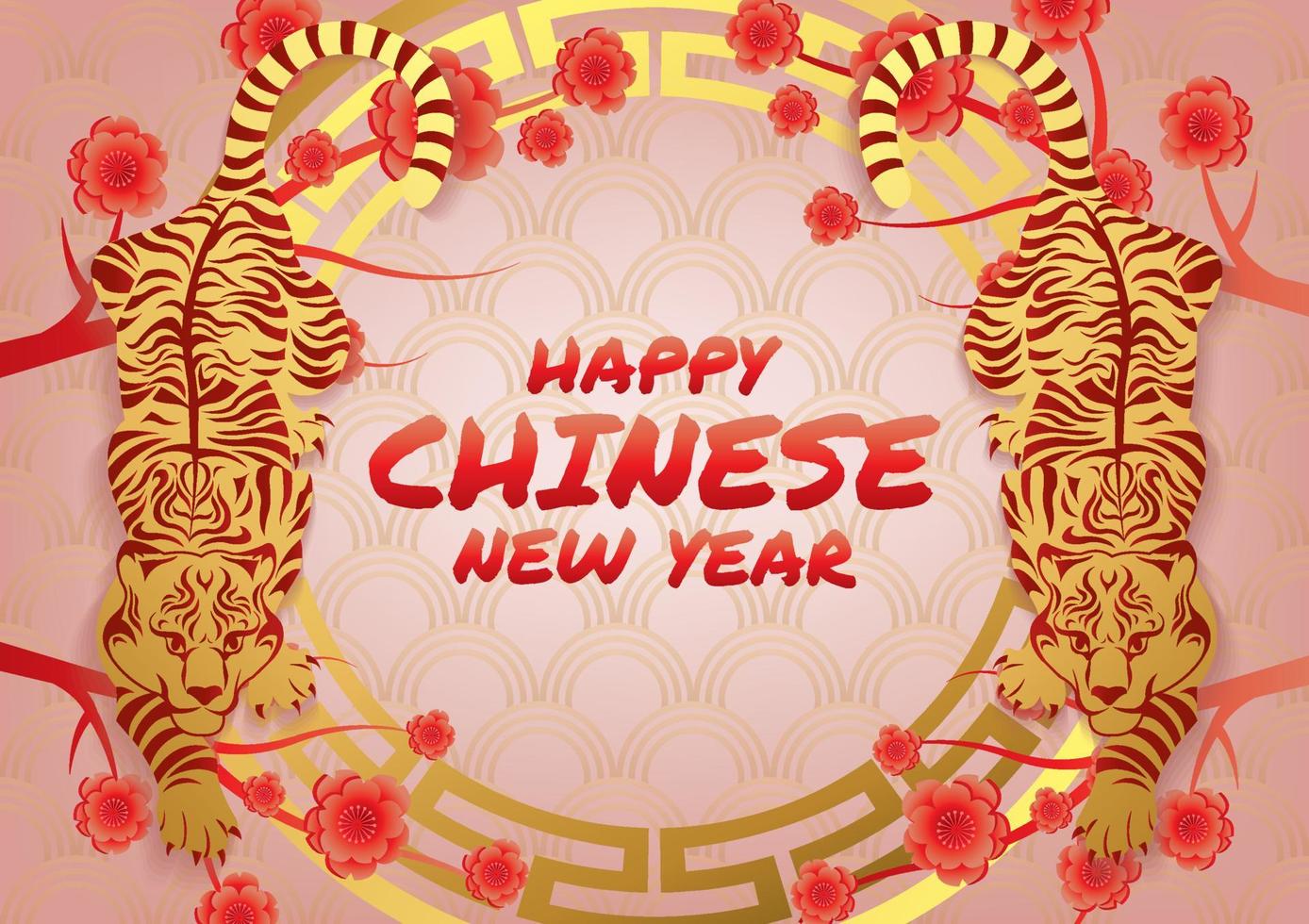 2022 tiger year chinese new year art vector background