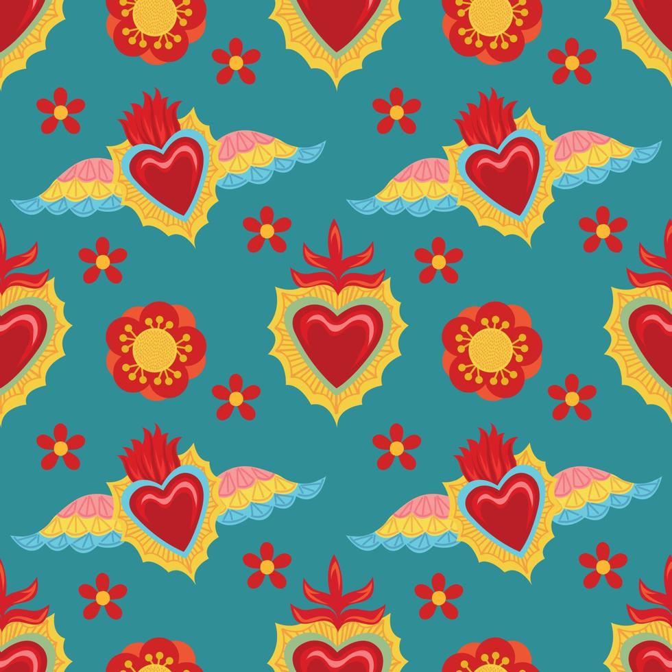 sacred heart seamless wallpaper design vector