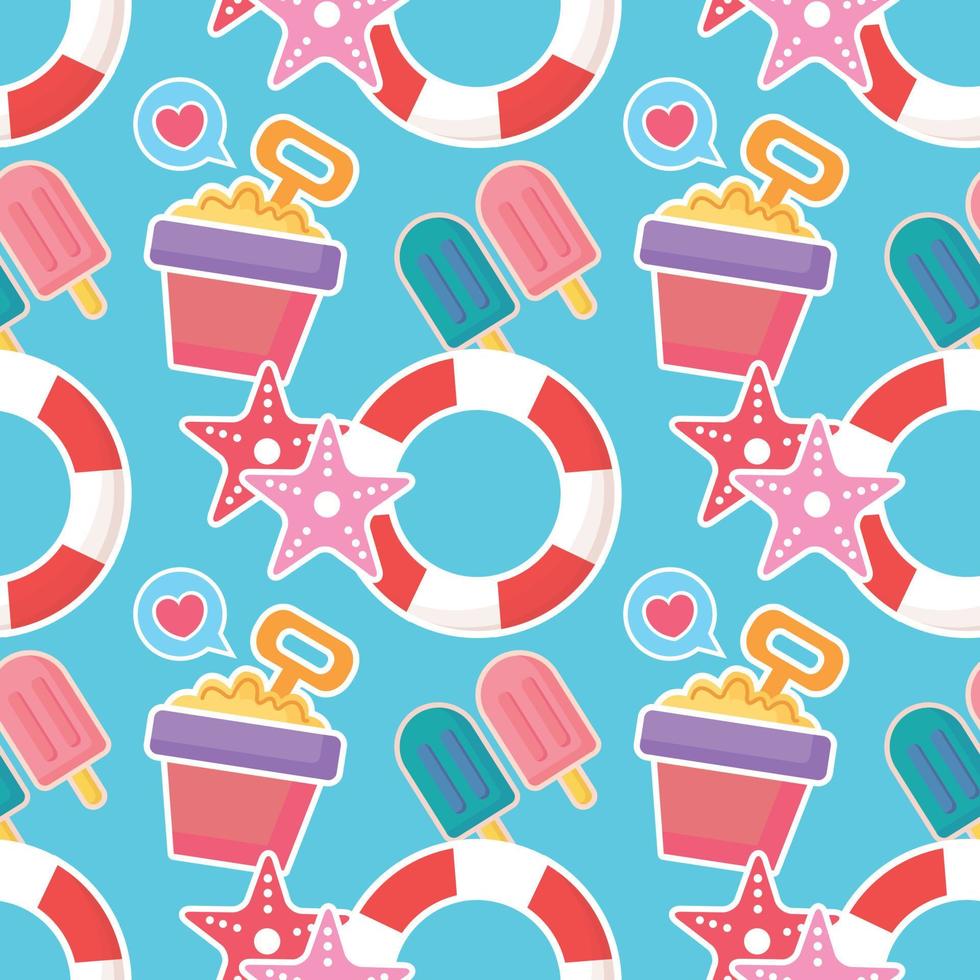 summer art object seamless pattern design vector