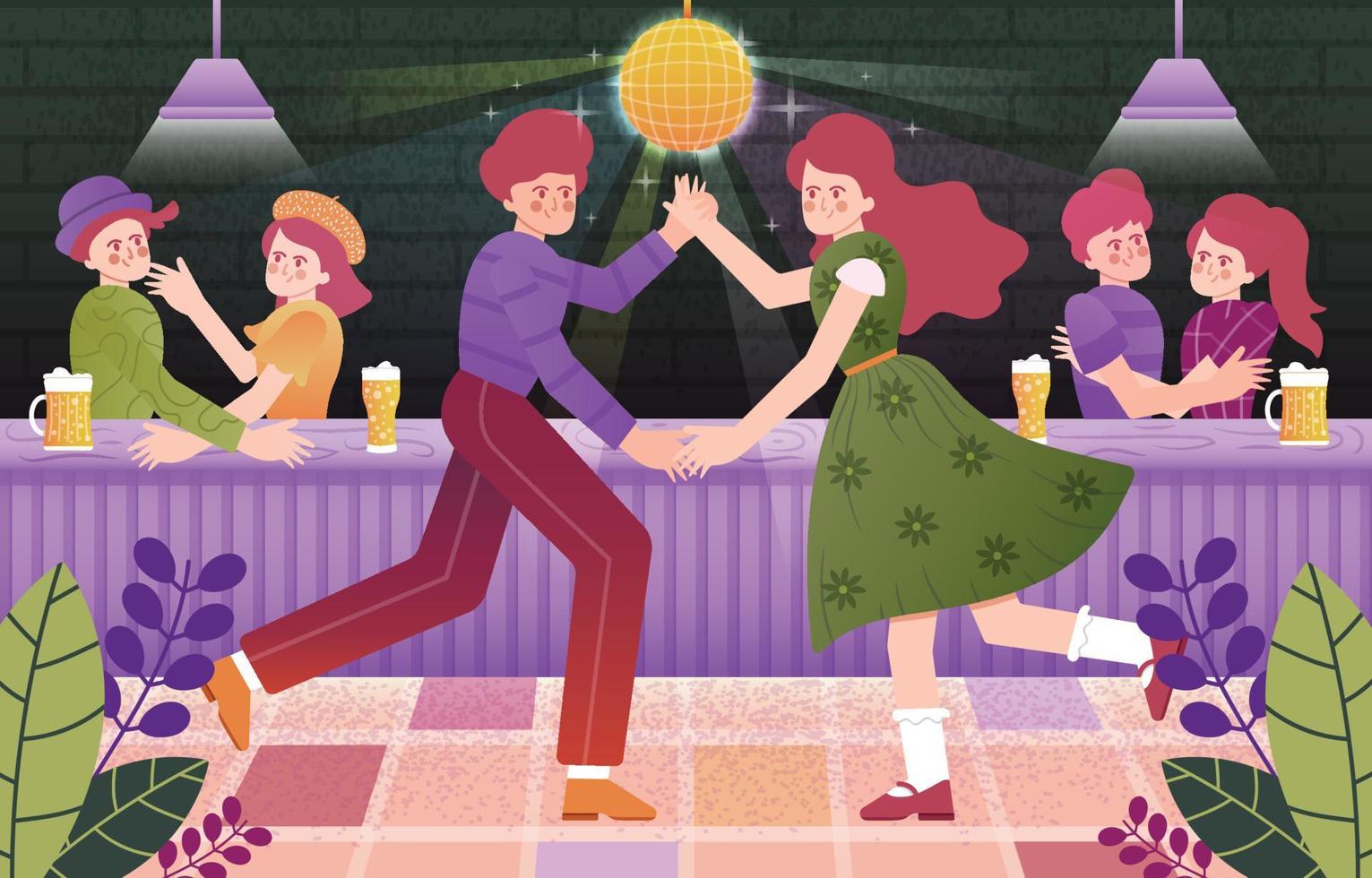 Happy Valentine's Day with Dancing Couple vector