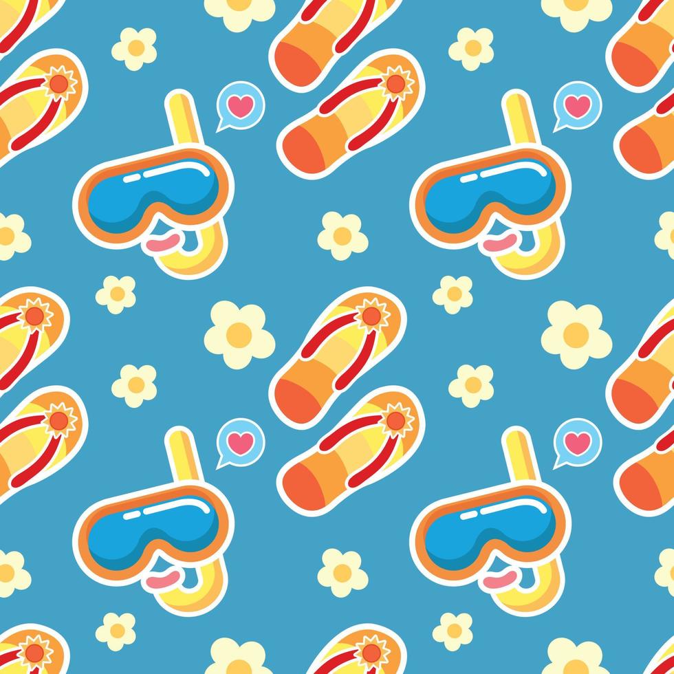 summer object seamless pattern design vector