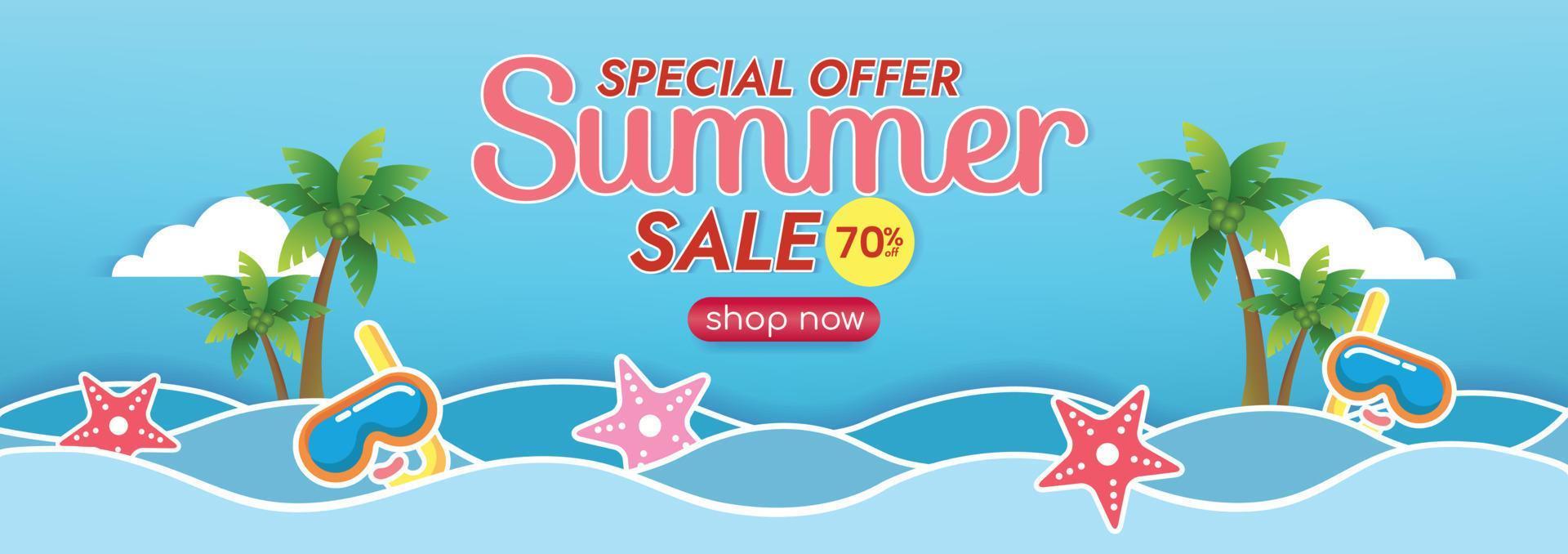 summer sunset beach background beach objects vector