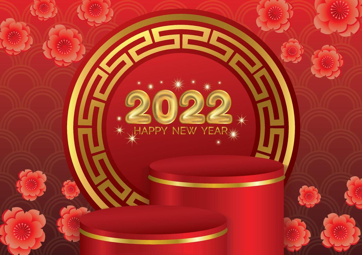 chinese new year product poduim art vector