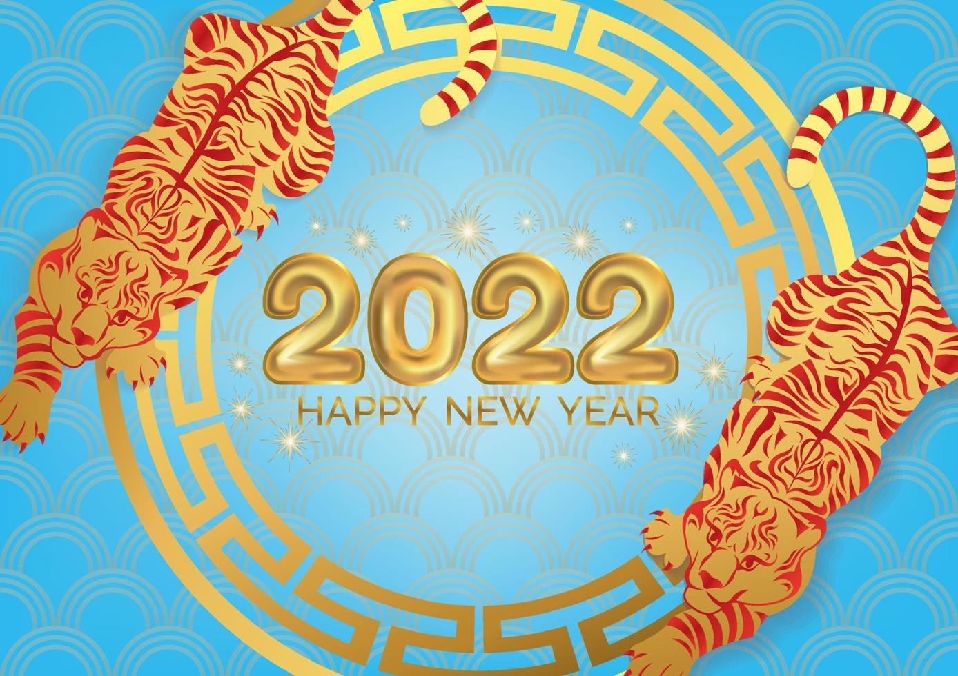 chinese new year with tiger vector