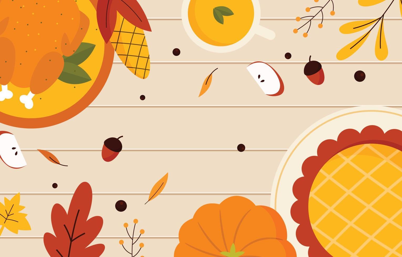 Thanksgiving Dinner Background Concept vector