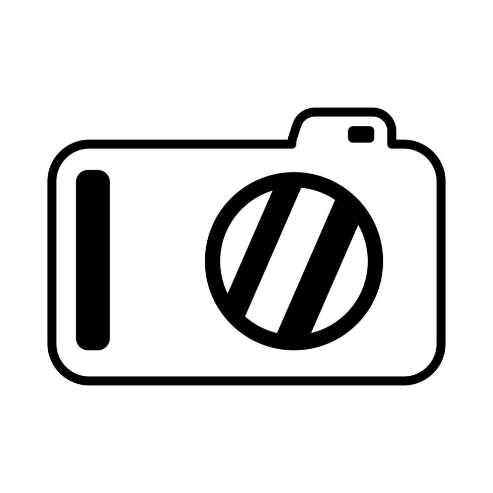 A doodle-style camera. Flat vector illustration isolated on a white background