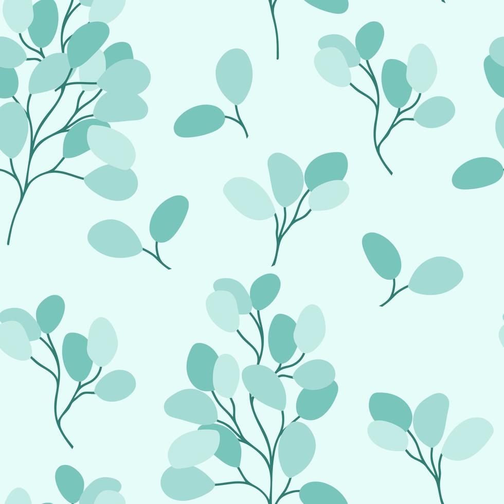 Eucalyptus twigs and leaves seamless pattern vector