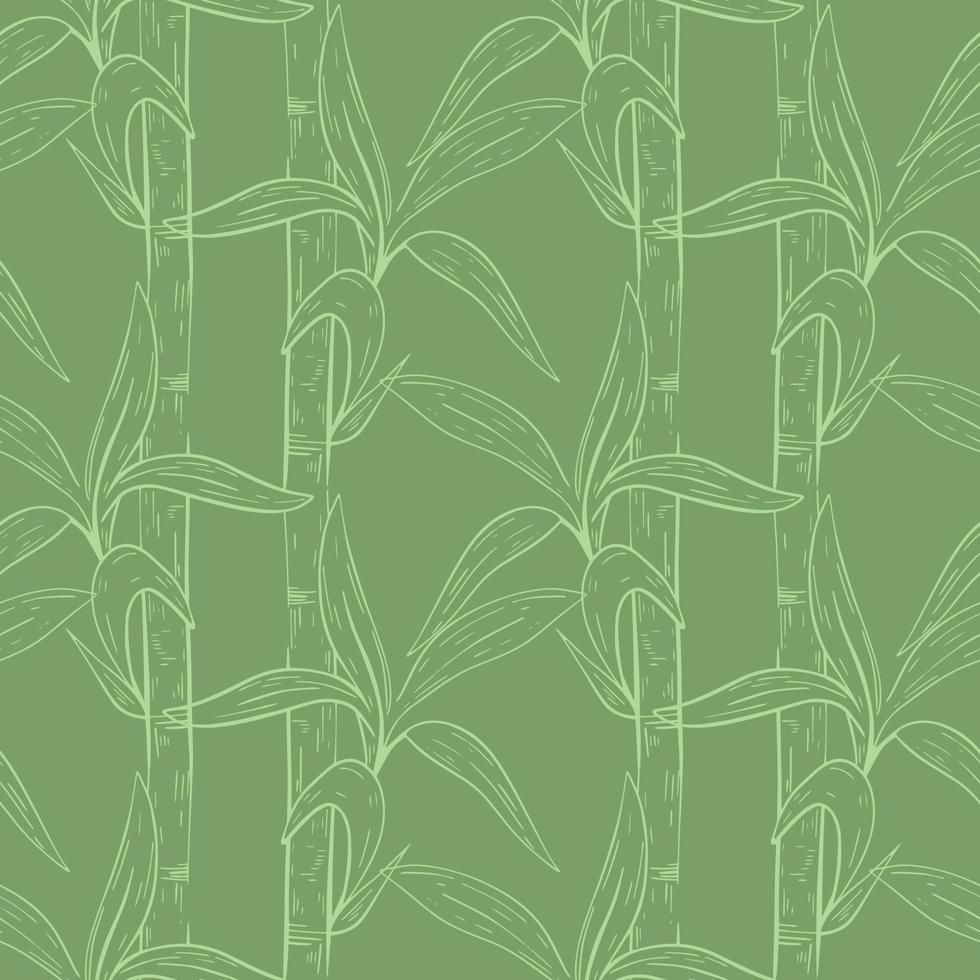Bamboo stems with leaves seamless pattern vector