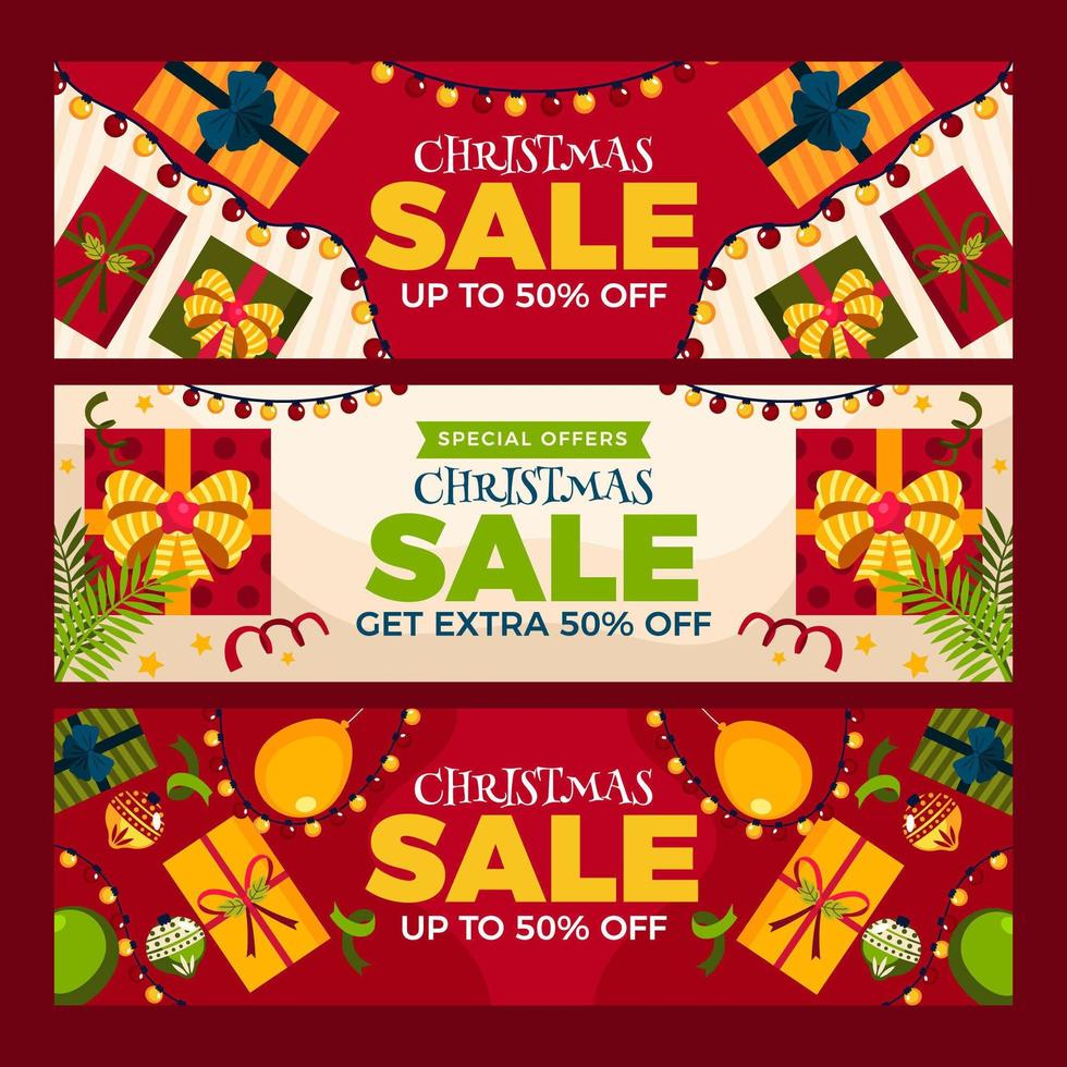 Set of Christmas Sale Banners vector